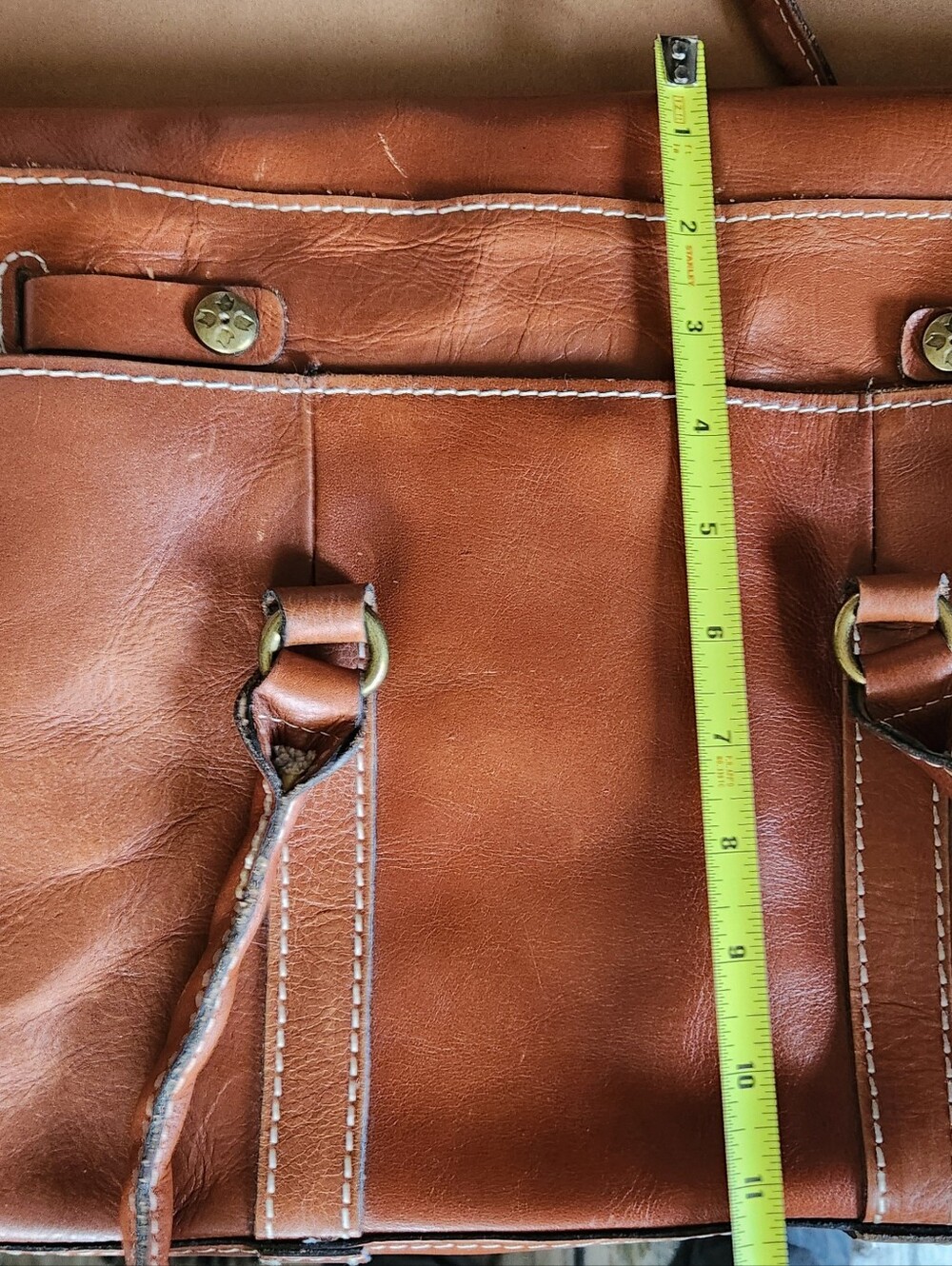 Patricia Nash Brown Leather Tote Handbag - Classic Women's Shoulder Ba/Crossbody - Picture 11 of 12